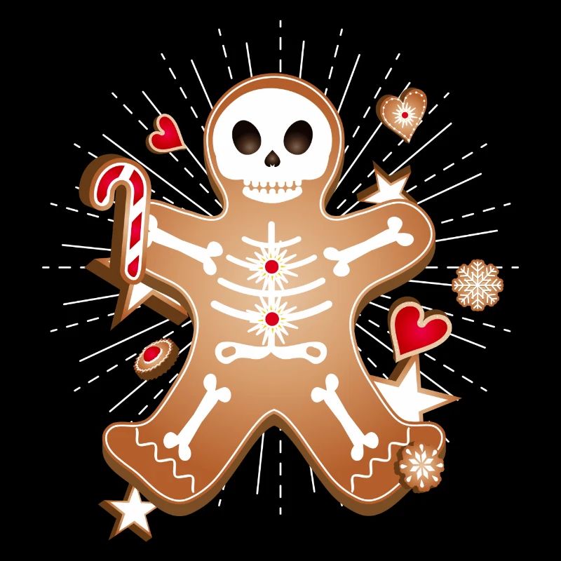 Gingerbread Man Sugar Skull Decor for Christmas