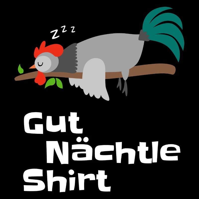Gut Nächtle Shirt Hahn Design Pyjama Geschenk