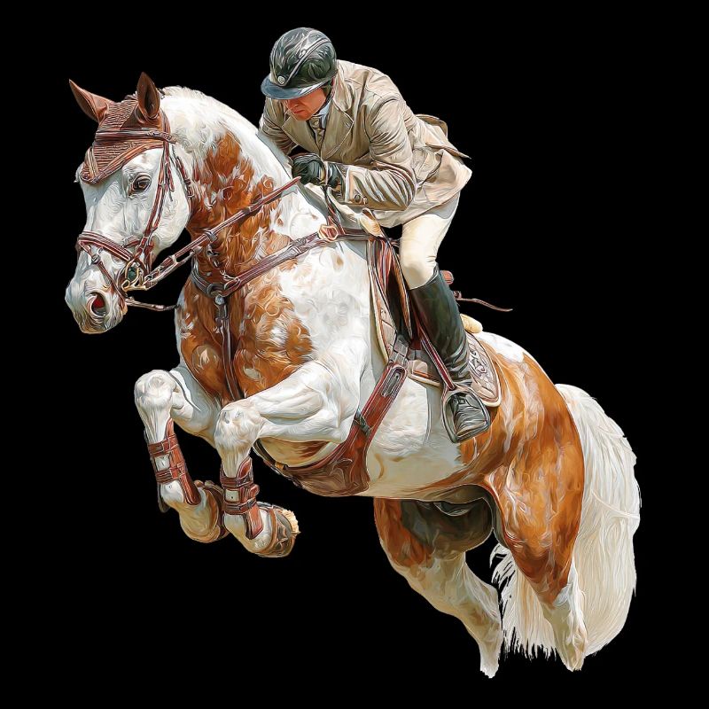 Springender Reiter im Galopp