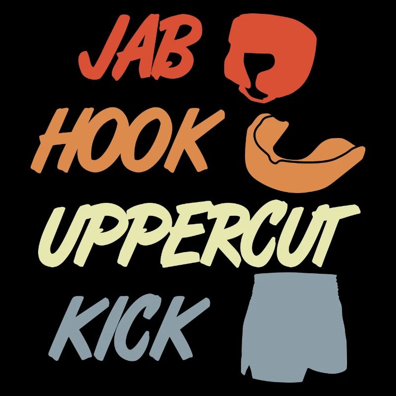 Jab Hook Uppercut Coup de pied