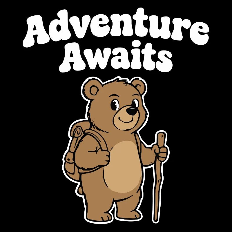 Ours d’aventure avec canne