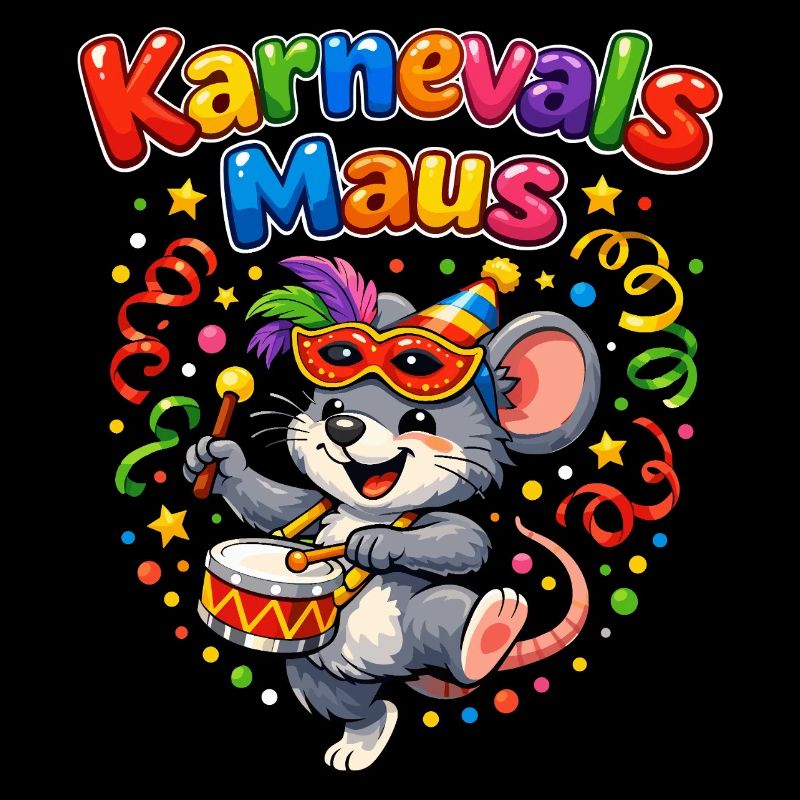 Karnevalsmaus Süßes Faschings-Motiv Geschenkidee