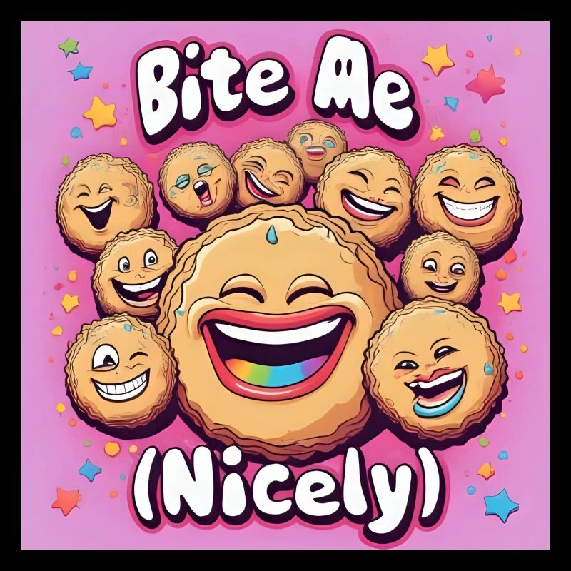 Bite Me Nicely Cookies Laugh Design