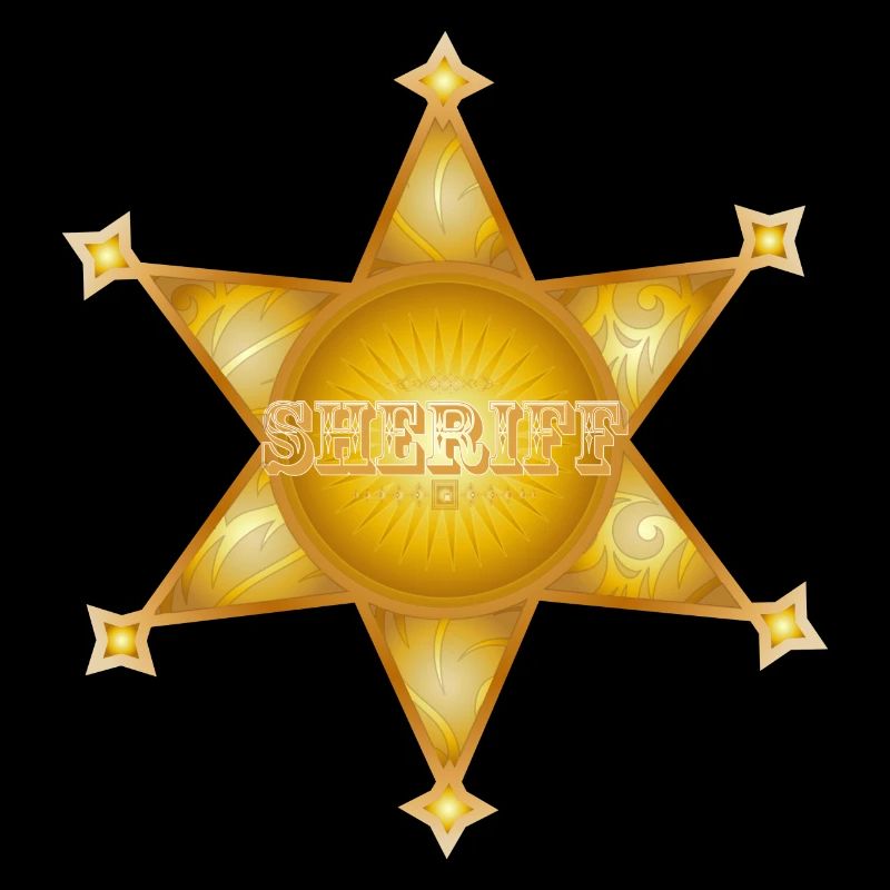 extraordinary gold-coloured sheriff's star
