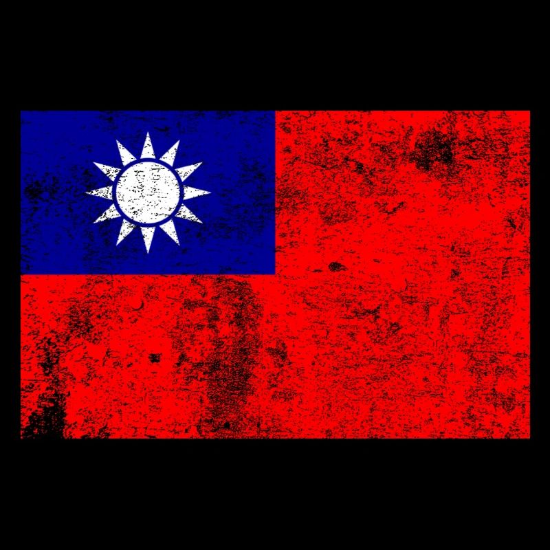 Drapeau de Taïwan Drapeau Grunge Rétro Vintage