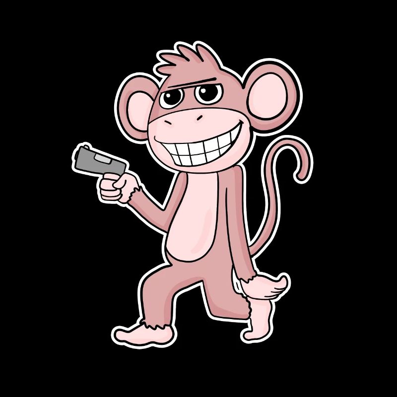Singe avec pistolet