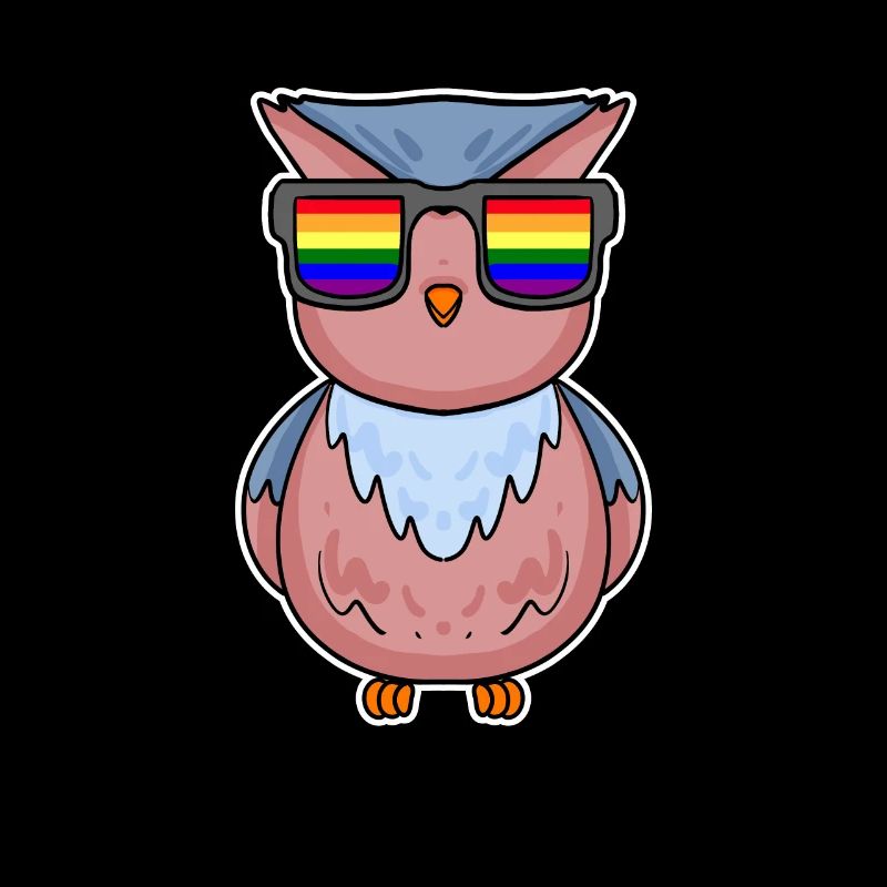 Regenbogen - Eule mit Brille