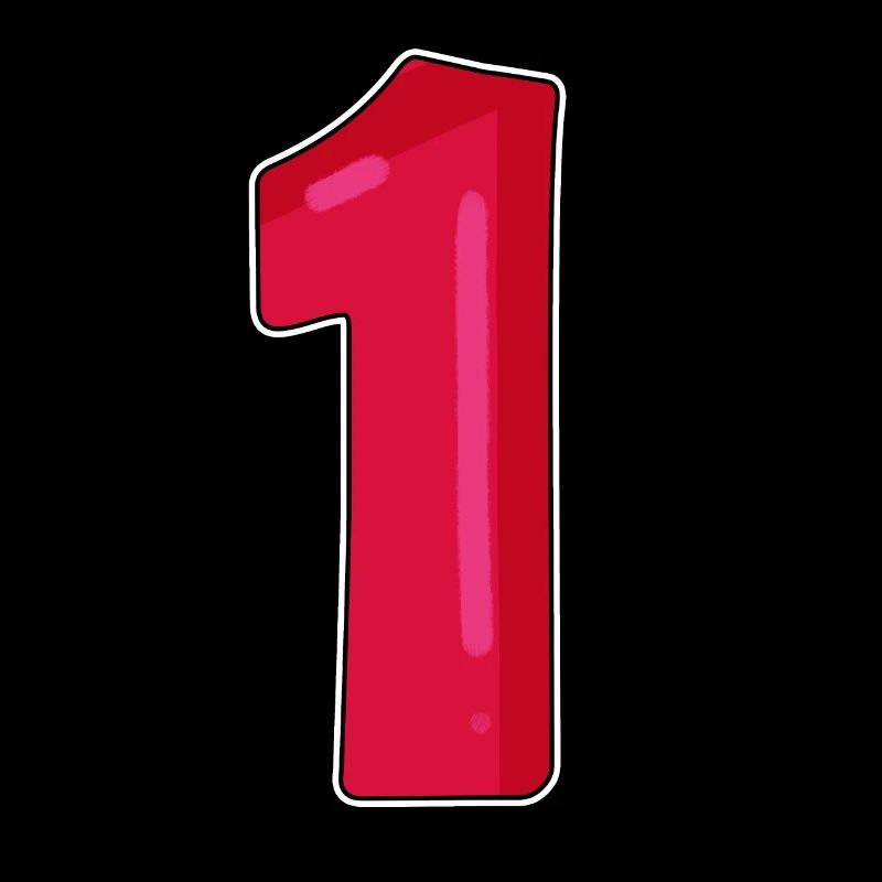 Nummer 1 Rot Dunkel
