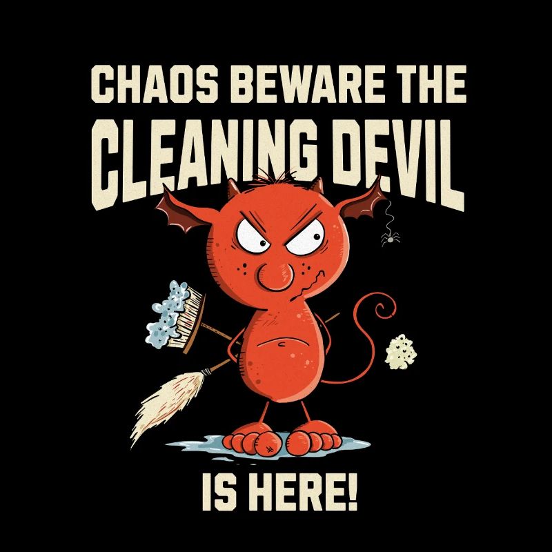 Funny Cleaning Devil Cleaning Cleaner Saying
