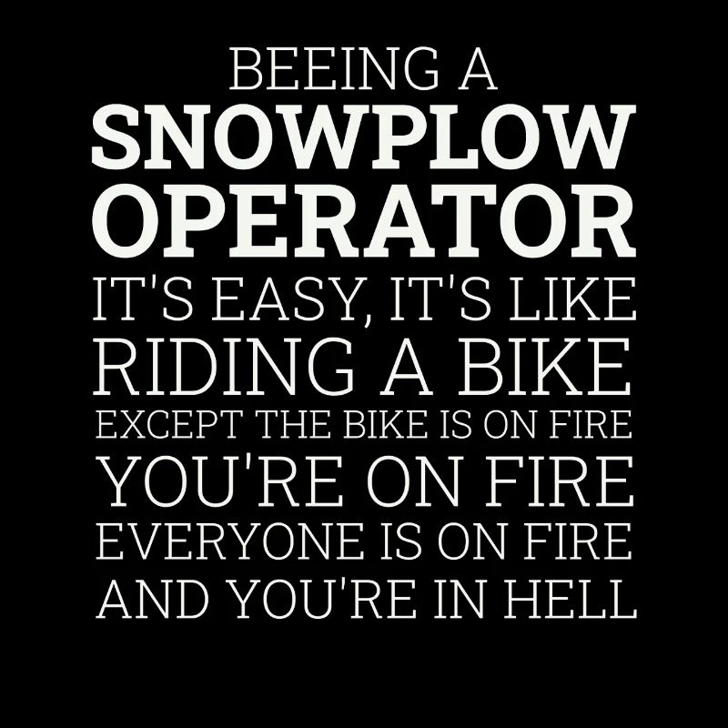 Snowplow Operator Riding A Bike Schneepflugfahrer