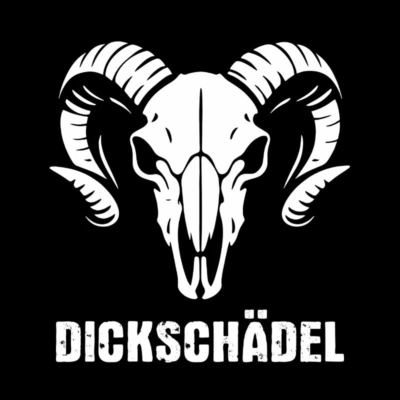 Widderkopf Schädel mit Hörnern - Dickschädel
