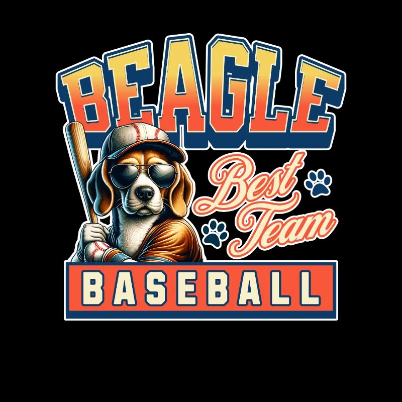 Beagle Baseball Team Beagle and Baseball Lovers