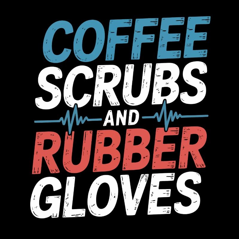 Coffee scrub and rubber gloves