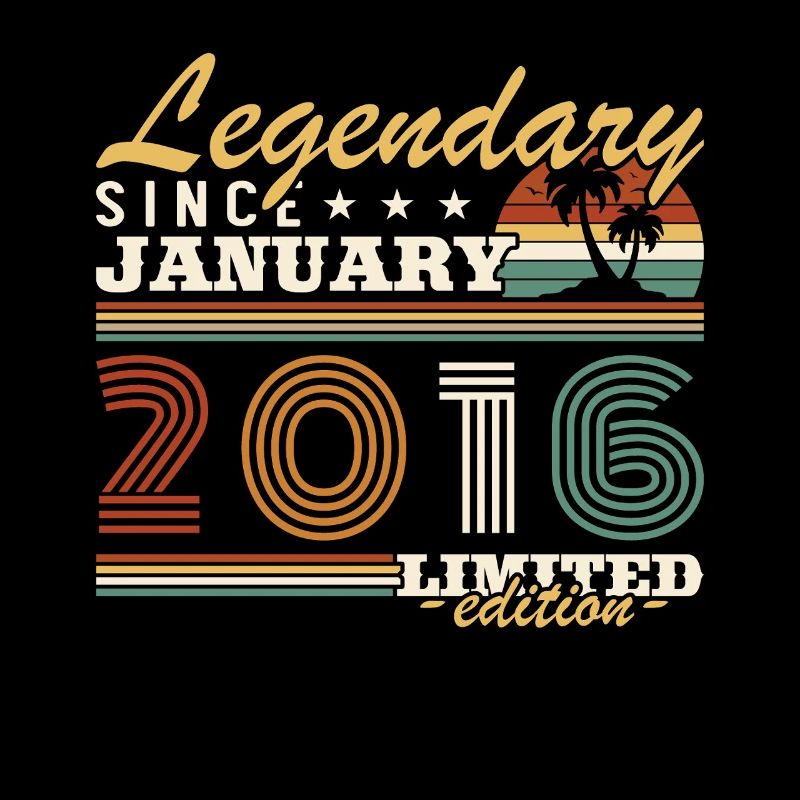 Januar 2016 Vintage-Retro-Geburtstagsgeschenk