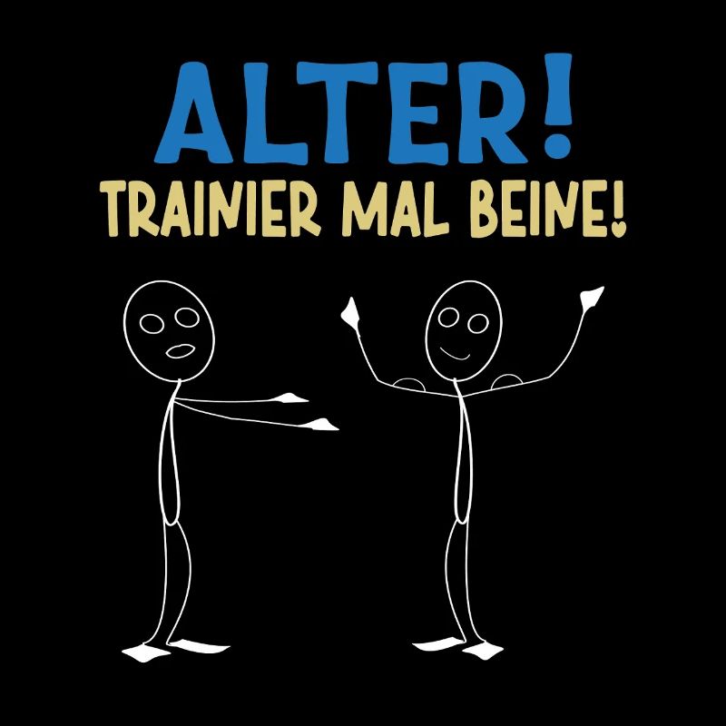 Strichmännchen ALTER TRAINIER MAL BEINE Lustiges