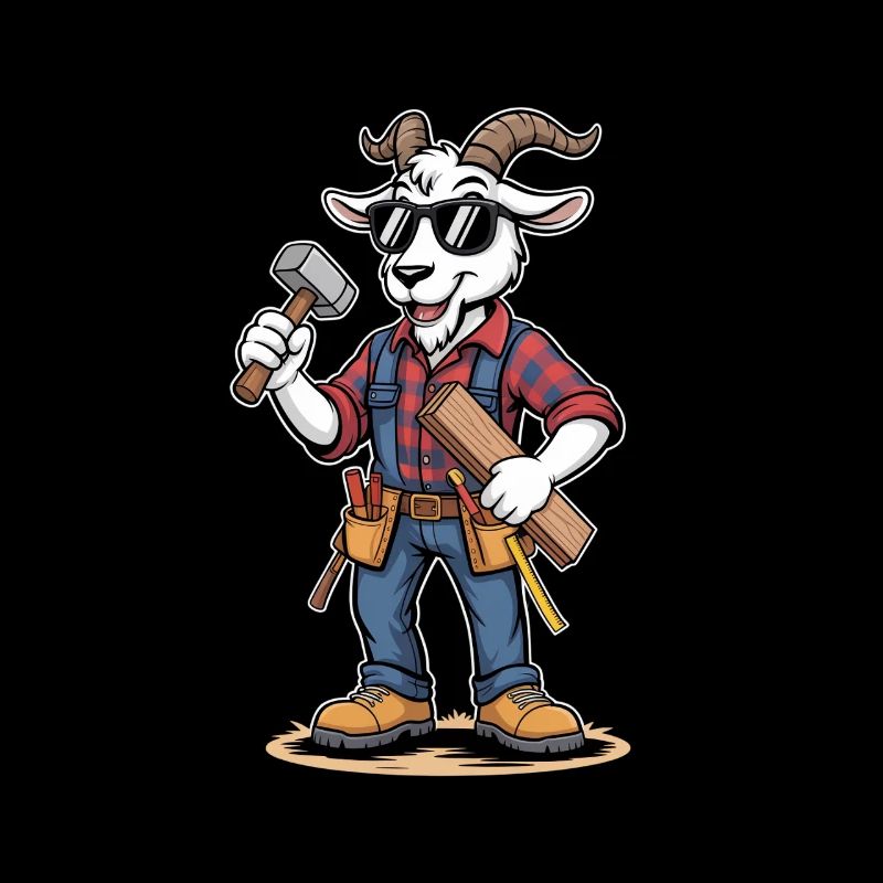 Cool Carpenter Goat Craftsman Carpenter