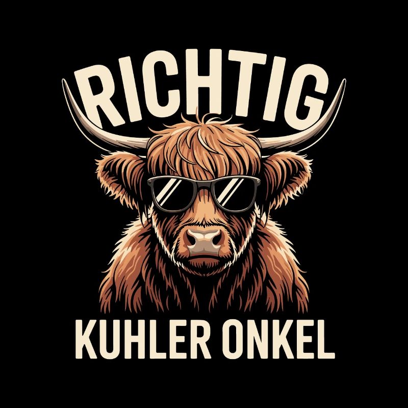 Right Cool Uncle Highland Cattle Gift