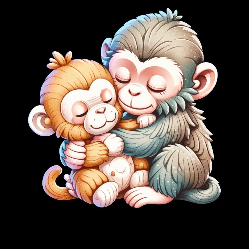 Duo de Singes Câlins