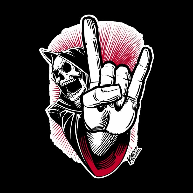 Skeleton Rock Hand Illustration