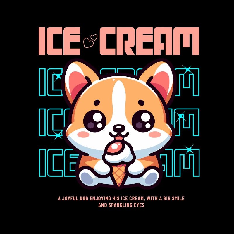 Niedlicher Eiscreme Welpe