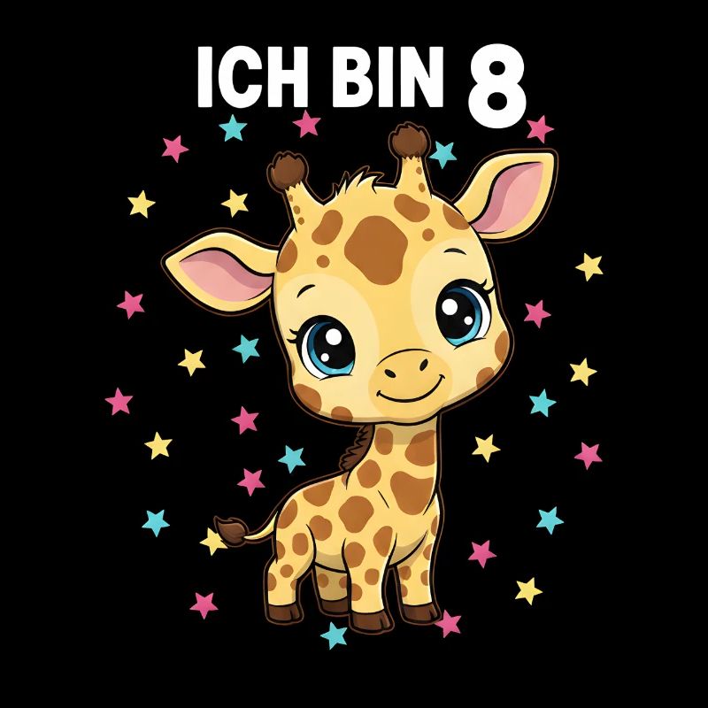 Ich bin 8 - Süßes Giraffe zum 8. Geburtstag