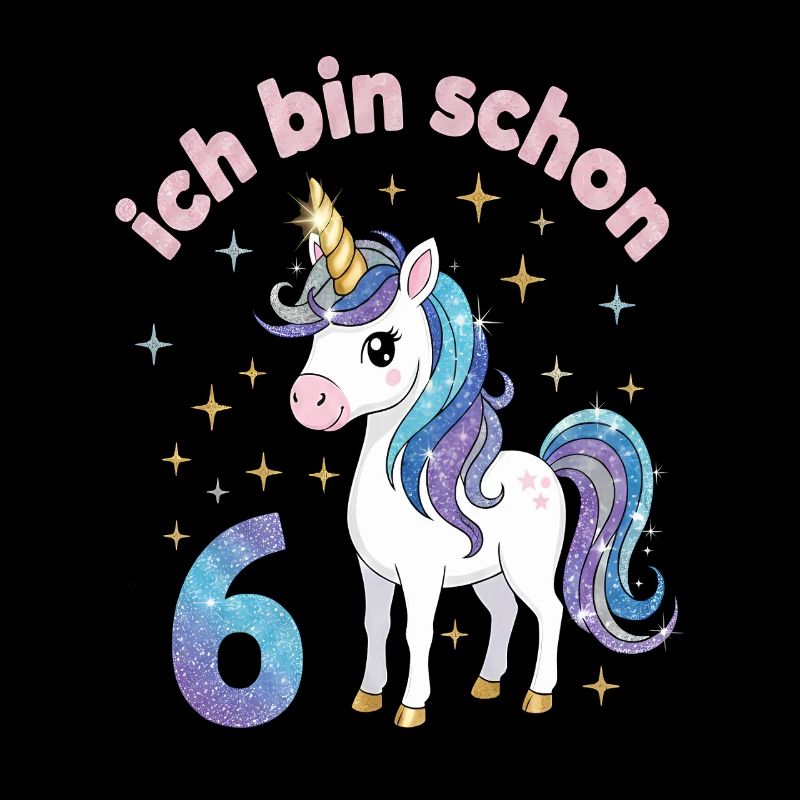 6. Geburtstag Einhorn Mädchen Ich bin schon 6