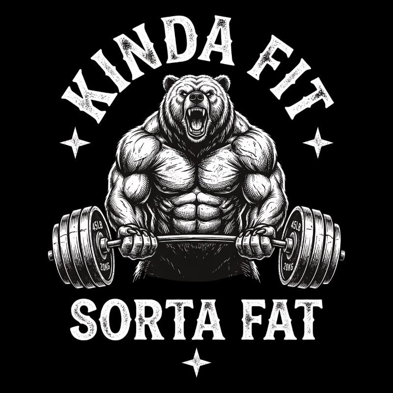 Kinda Fit Sorta Fat Bear Weightlifting