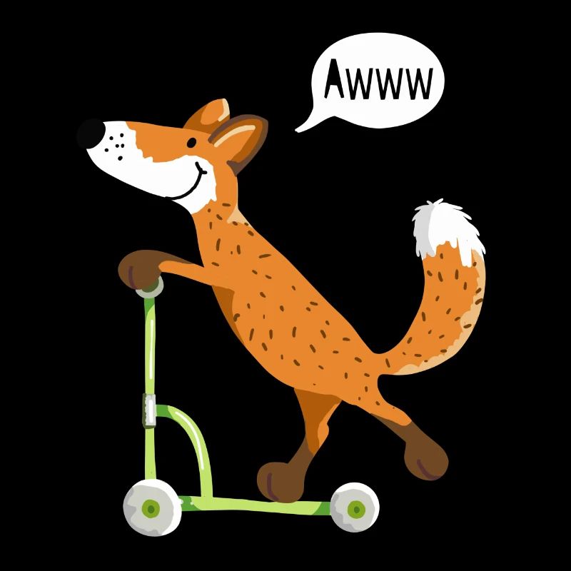 renard rusé peu avec son scooter vert