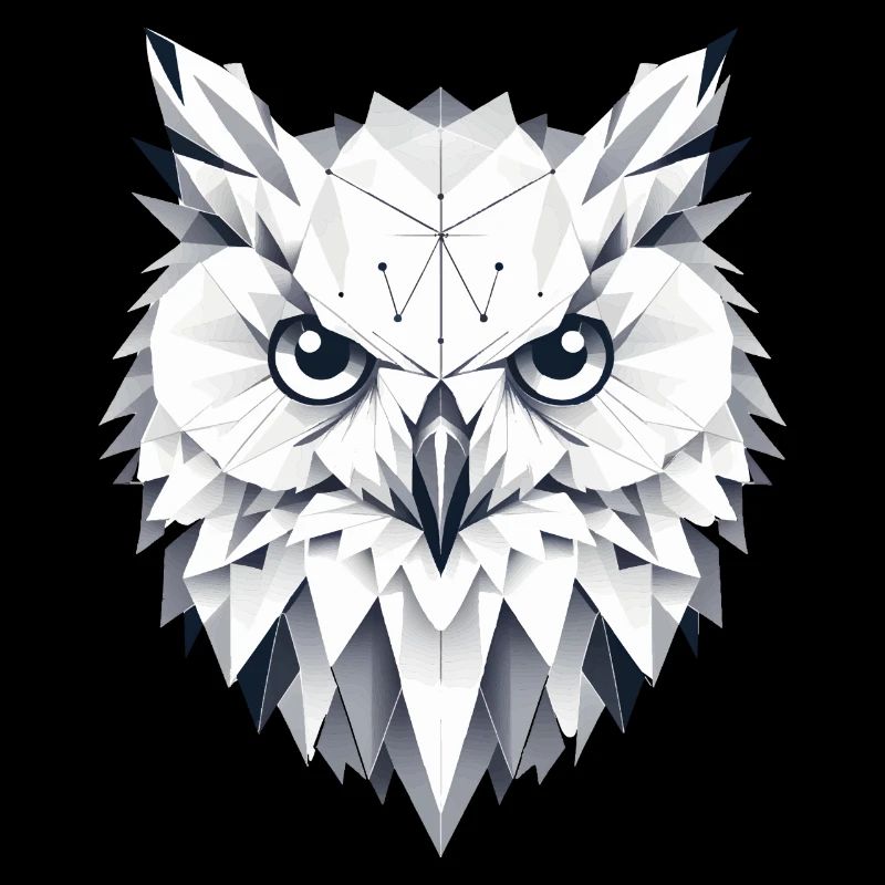 geometrische Schnee-Eule- Polygonen Motiv