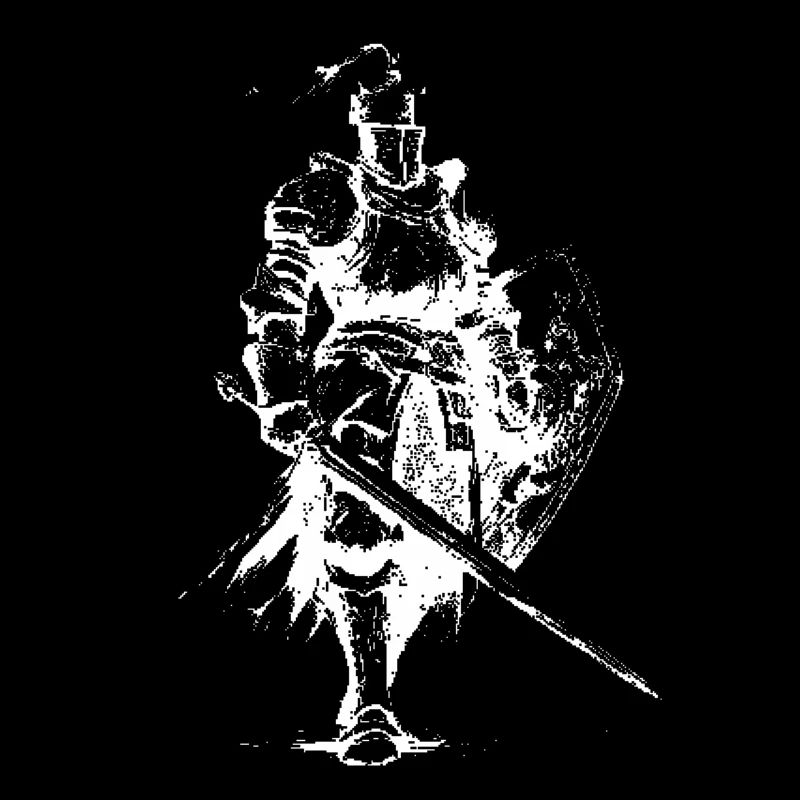 Mittelalterliche Ritter-Silhouette mit Lanze