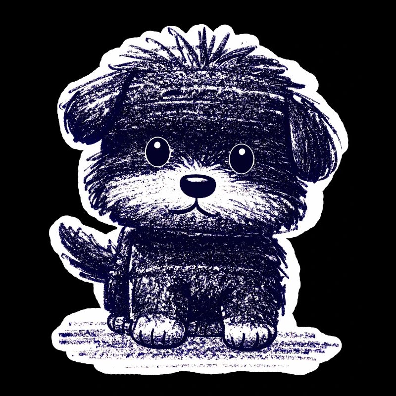Chiot flou (bleu)