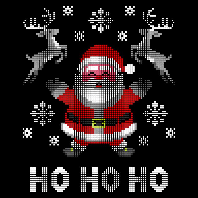 Pixel Santa Reindeer Snow