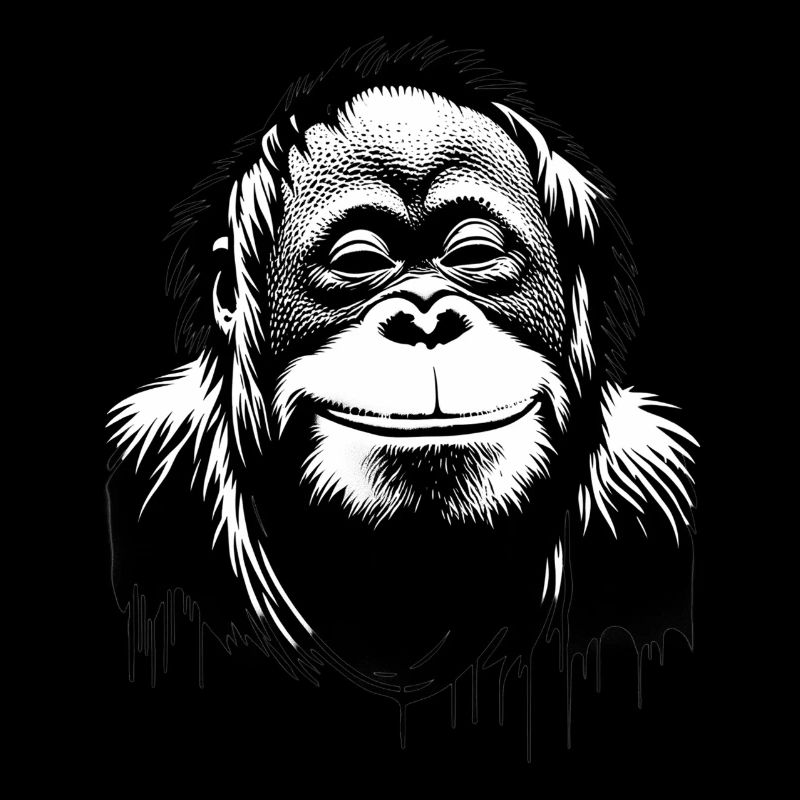 Grinsendes Orang Utan Gesicht | Affe lächelt