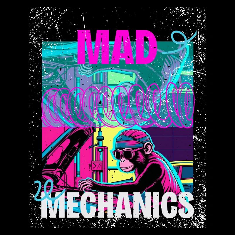 Mad Mechanics – Neon Monkey Garage Art