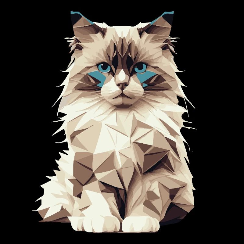Chat géométrique – Motif de chat élégant en polygone