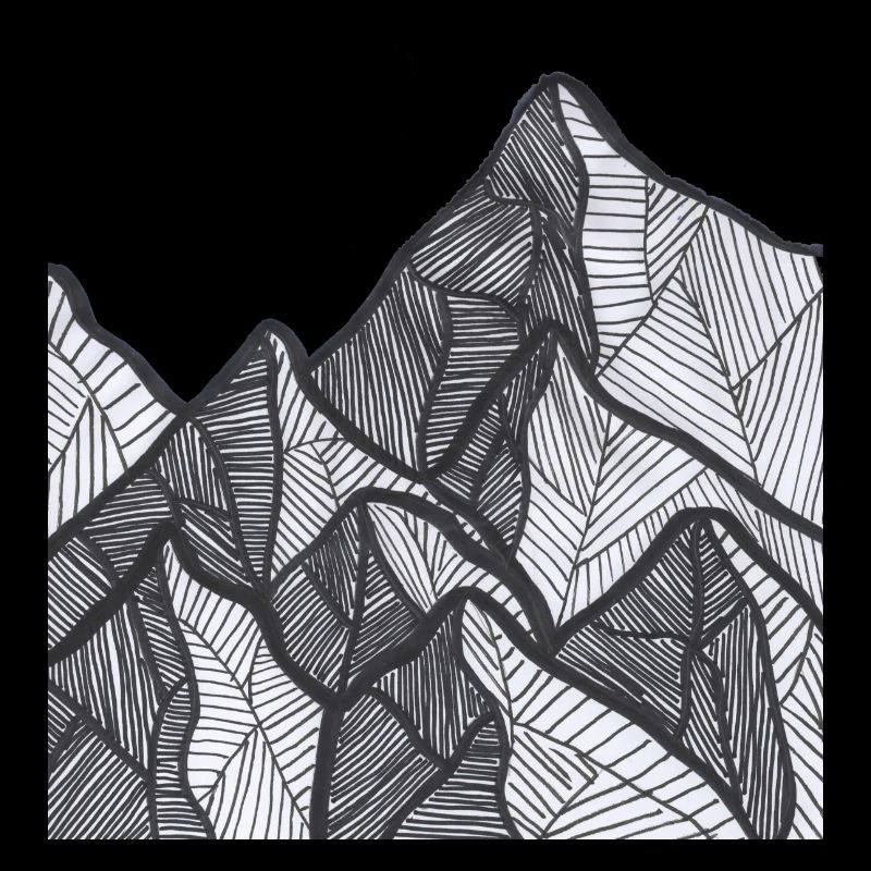 Lignes de montagne noires et blanches