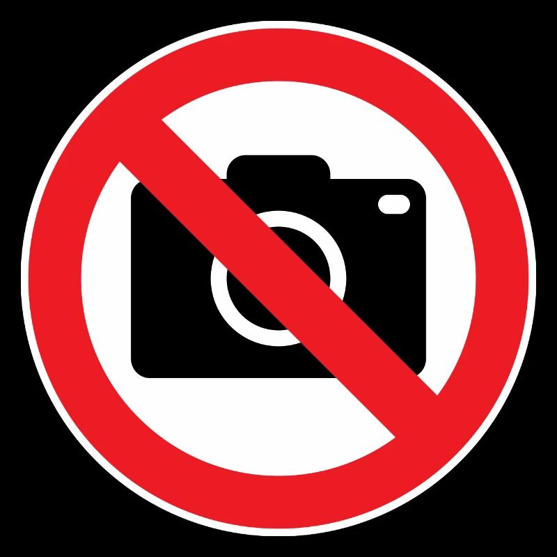 Photographie interdite, panneaux d’interdiction