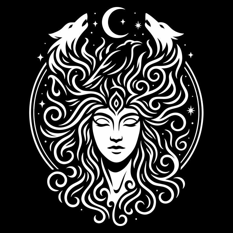 Rauhnächte Lichtpercht avec Direwolves & Moon