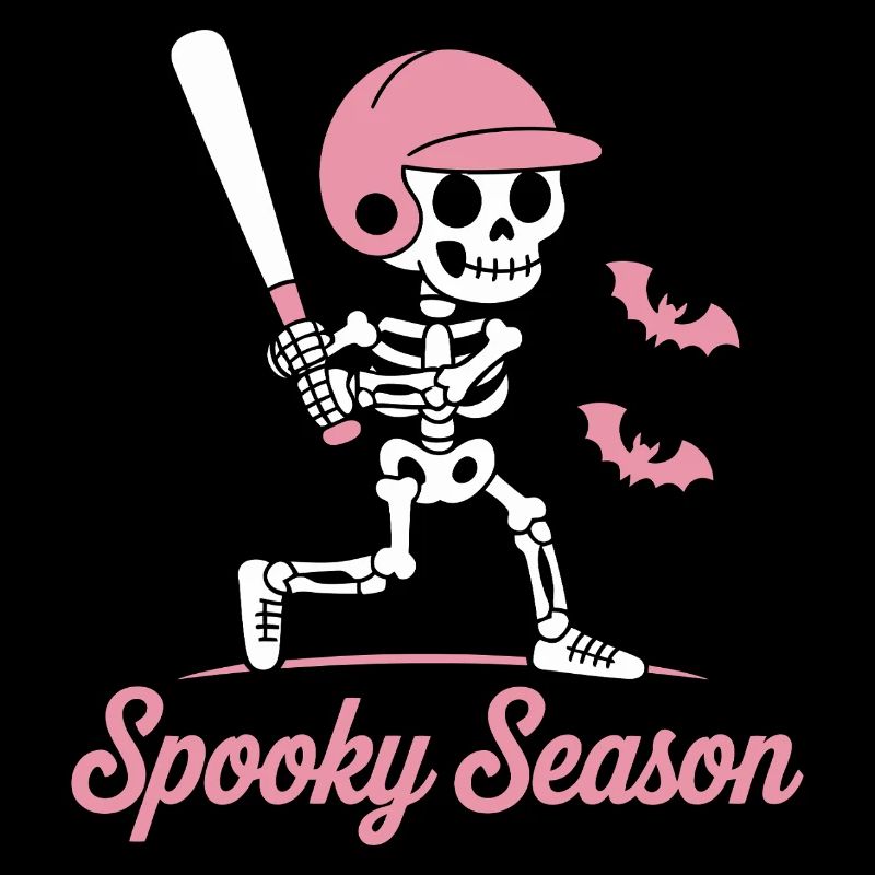 Spooky Skeleton Baseball in Pink