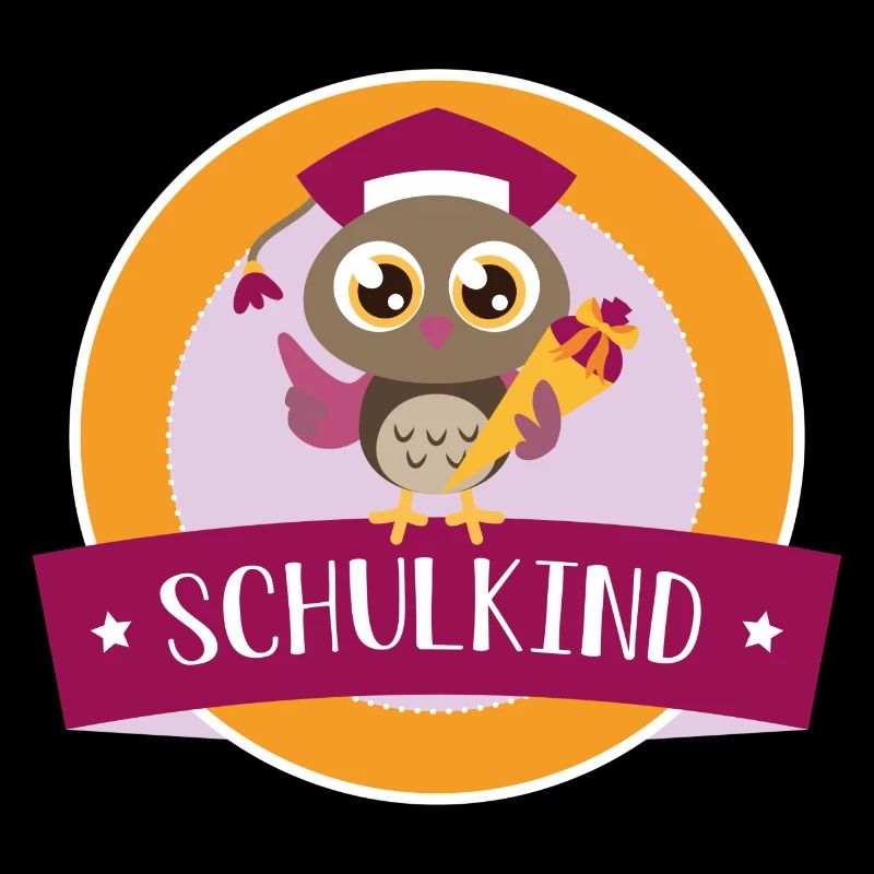 Schulkind Eule mit Zuckertüte