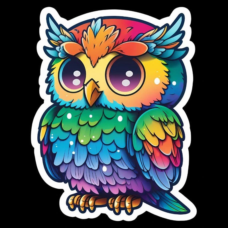 Farbenfrohe Eulenillustration