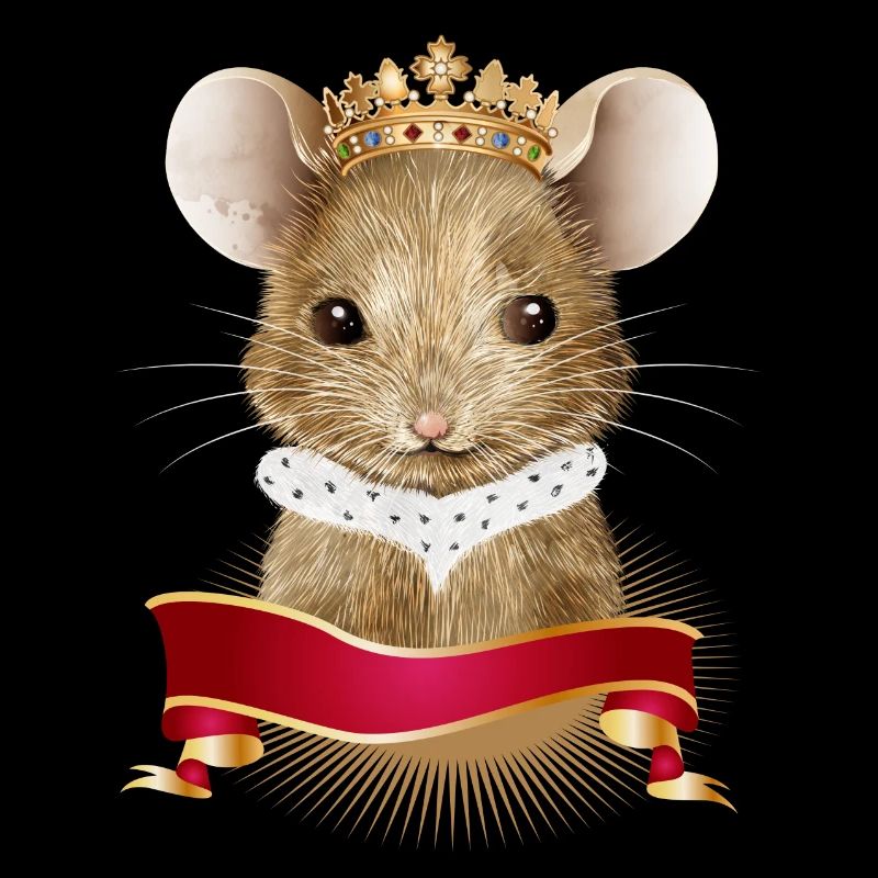 Souris mignonne avec couronne royale et col d’hermine
