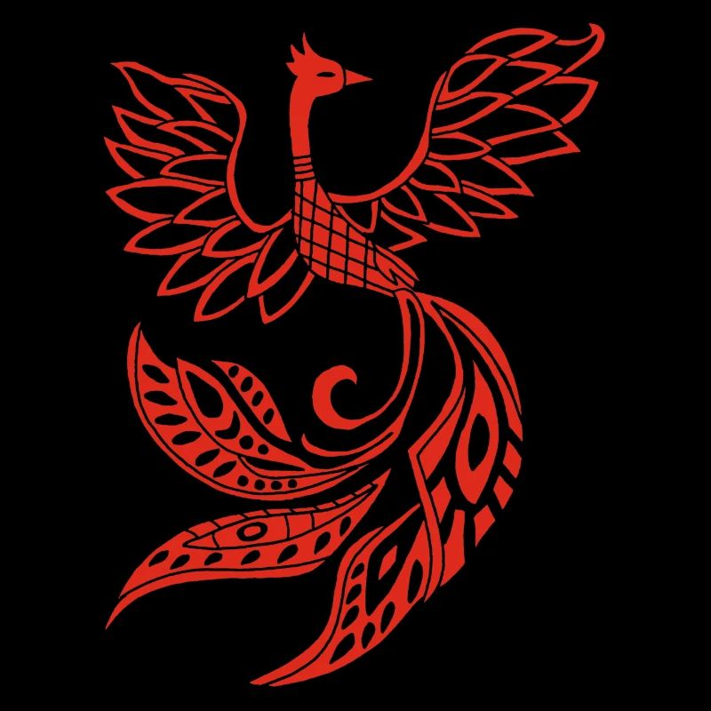 Oiseau phénix rouge
