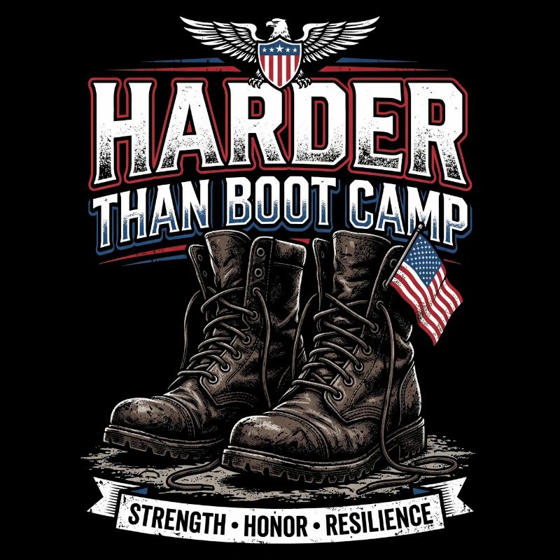 Army Mama Harder Than Boot Camp Boots