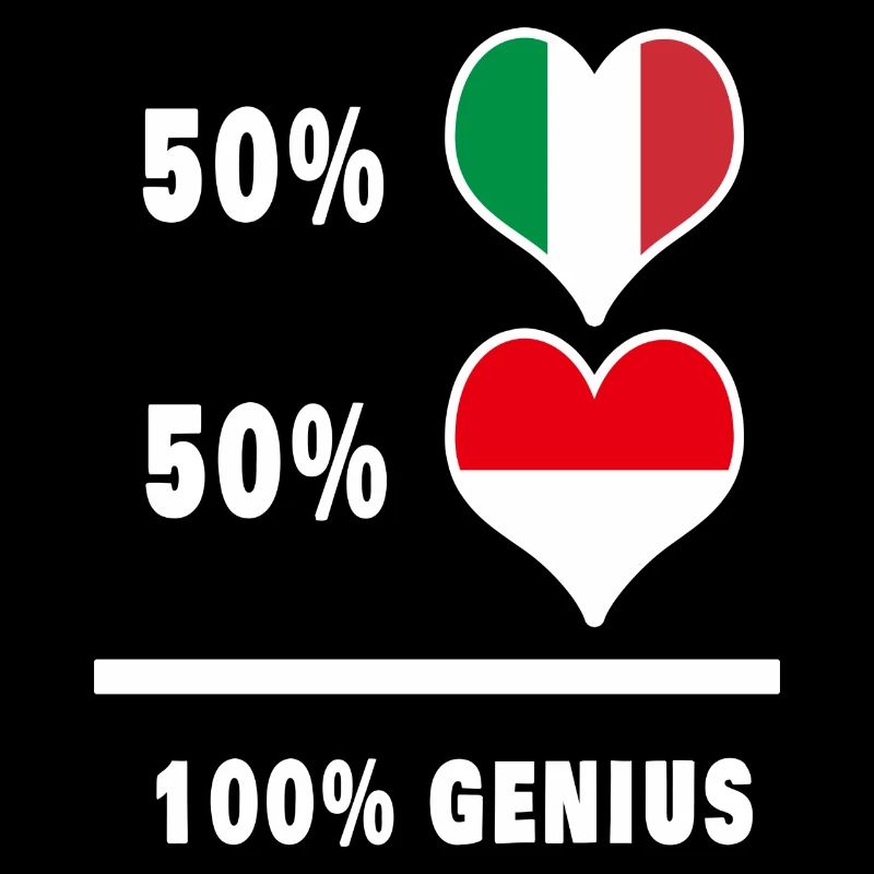 Indonesia and Italy flags 100% genius