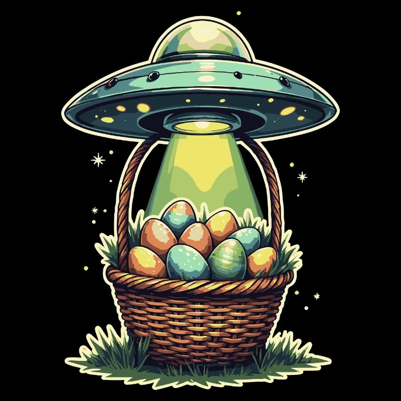 Conception d’enlèvement d’oeuf de Pâques extraterrestre