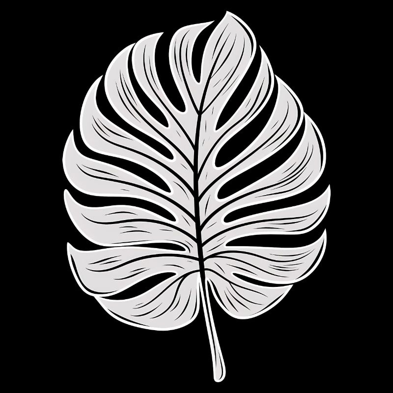Cool Monstera Leaf, Plants Motif