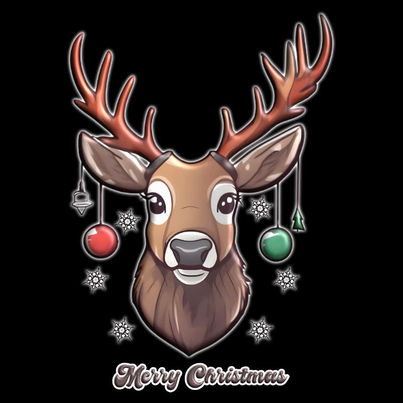 Cerf mignon dans le style Joyeux Noël