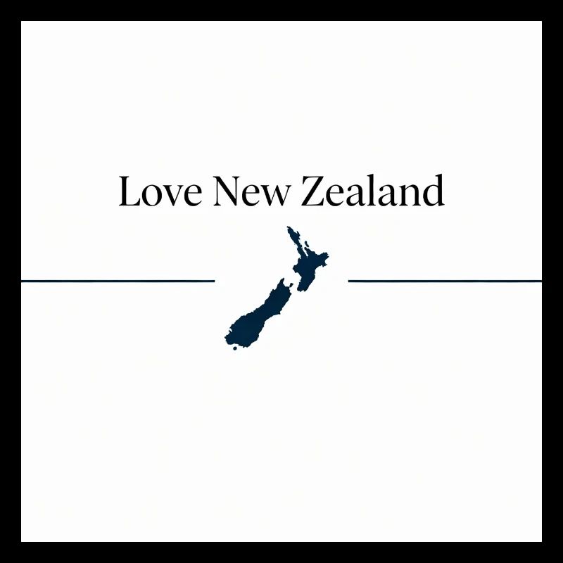 Liebe Neuseeland Silhouette