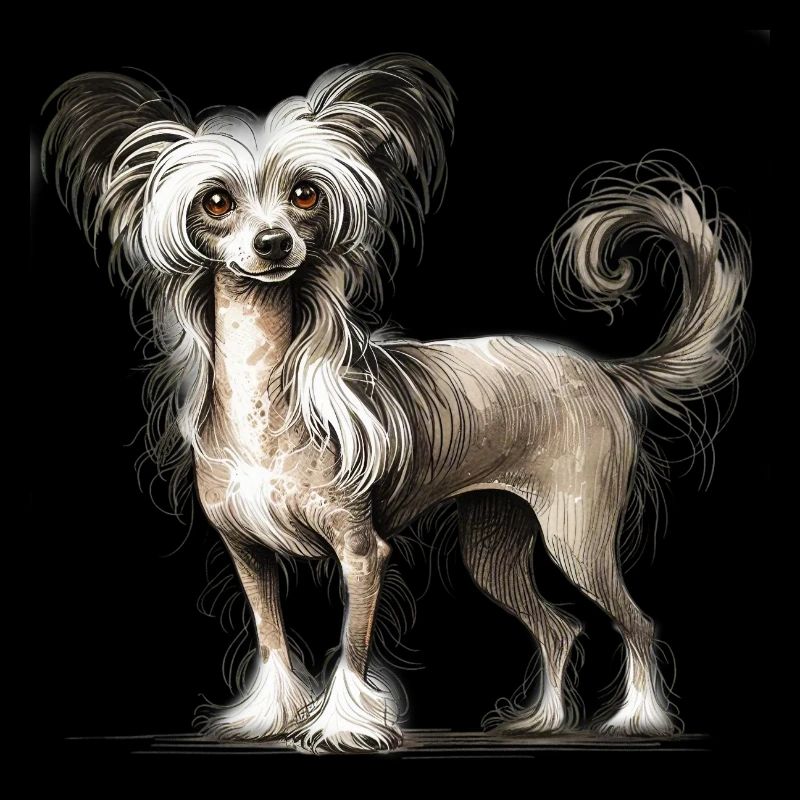 Chinese Crested Illustration
